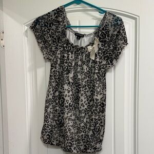 George Leopard Print Blouse - Black and tan (sparkles)